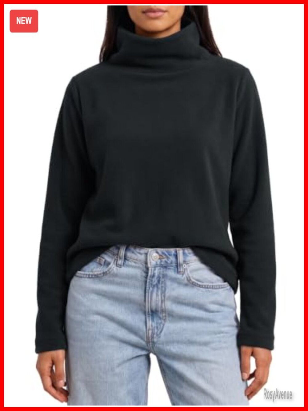 Turtleneck Fleece Oversized Pullover Sweatshirt Casual Winter Top
